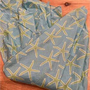 Designed in Caribbean Turquoise Sea Star Pareo bikini cover Shawl Scarf wrap OS